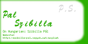 pal szibilla business card