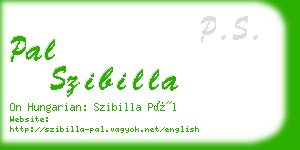 pal szibilla business card